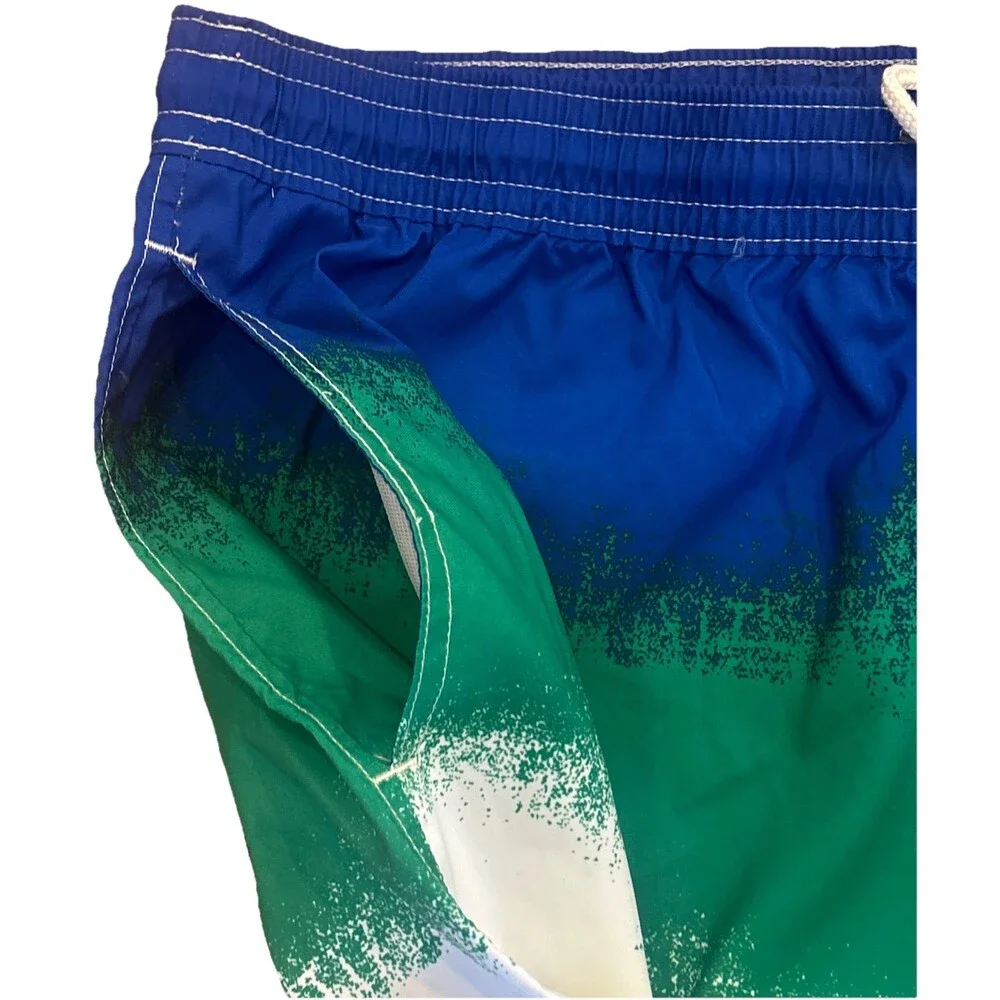 NWT Polo Ralph Lauren Men 1XB Wellness Club Swim Shorts Pony Blue Green Yellow